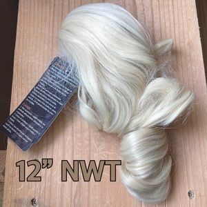 NWT 12” HP🎉pale blonde bleach light blonde 613 ponytail w tight end curl Ariana